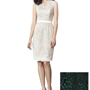 Dessy 2912..Cocktail, Sleeveless Lace Dress...*Black / Hunter*...Size 18..NWT